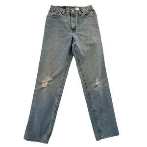 Vintage 2002 Levi's 550 Relaxed Fit Tapered Jeans 8 M MIS Distressed USA Y2K